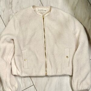 Abercrombie Kids Cream Teddy Jacket